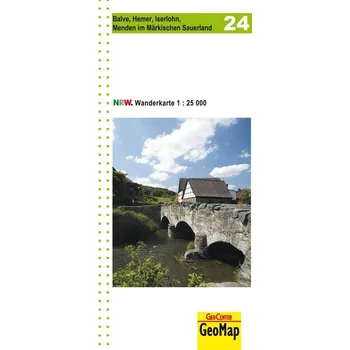 Balve, Hemer, Iserlohn, Menden im Märkischen Sauerland Blatt 24, topographische Wanderkarte NRW - Geobasisdaten: Land NRW
