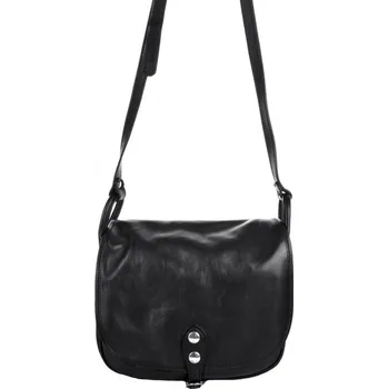 Kabelka Giglio leather dámská kožená klopnová kabelka 589 černá