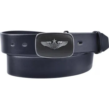 Módní doplněk Pánský kožený pásek JEANS s plnou sponou 13-60 černý