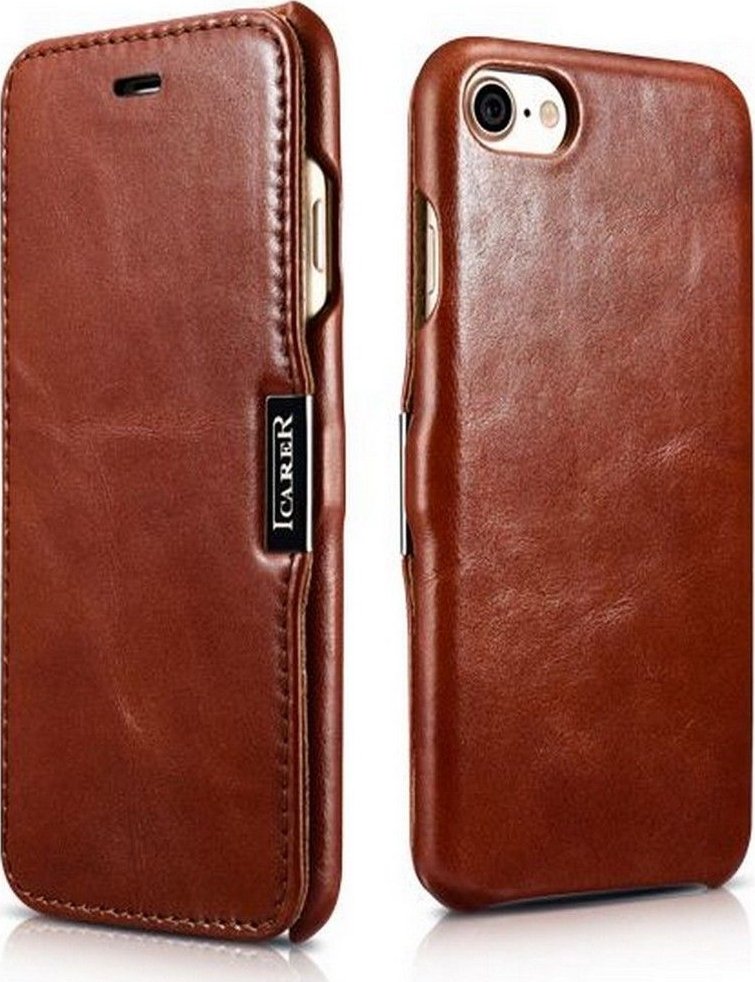iCarer Knížkové pouzdro pro iPhone 7 / 8 / SE (2020/2022) - iCarer, Vintage Brown 01.03.RI702-BN