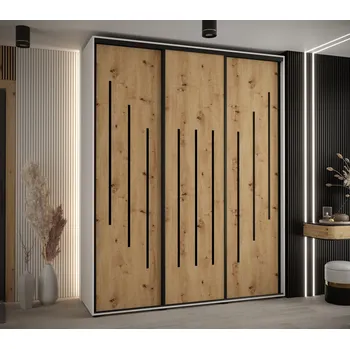 Šatní skříň Šatní skříň Cannes 8 - hloubka 45 cm Barva korpusu: Černá, Rozměry: 100 cm, Dveře: Dub-Artisan