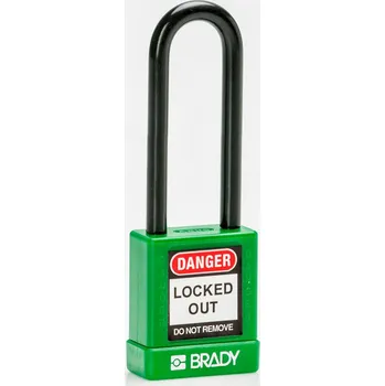 Visací zámek Visací zámky, hliníkové pouzdro s nylonovou ochranou, BJ = 6 ks, výška třmenu 75 mm, zelená