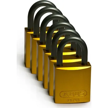 Visací zámek Visací zámky z hliníku, BJ = 6 ks, výška třmenu 25,40 mm, žlutá