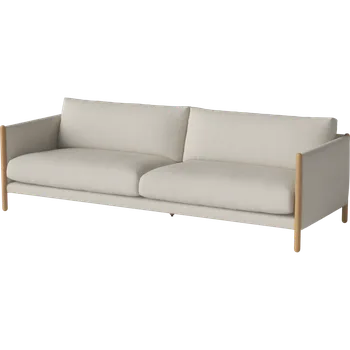 Pohovka Hayden 3 sofa, Čalounění Linea dark beige, Povrchy Dub bělený olejovaný