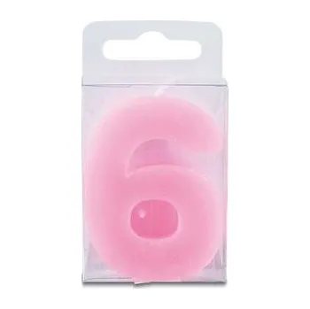 Svíčka Svíčka ve tvaru číslice 6 - mini, růžová - Stadter