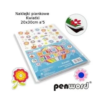Set školních potřeb Naklejki piankowe kwiatki 20x30cm 5szt