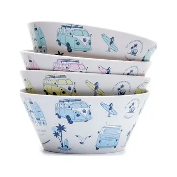 Sada 4 znovupoužitelných piknikových misek- RPET- VW- T1 karavan- Dobrodružství