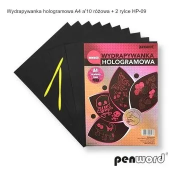 Set školních potřeb Wydrapywanka hologramowa A4 różowa