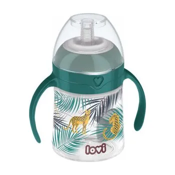 LOVI První hrneček se slámkou a závažím JUNGLE VIBES 150ml