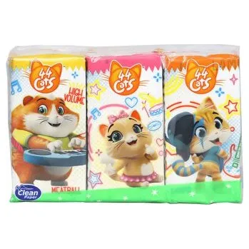 Papírový kapesník Kapesníky 44 Cats s potiskem 4 vrstvé, folie 6 ks