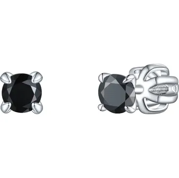 Náušnice Olivie Stříbrné 3mm náušnice PIPPI BLACK 8359 Ag 925; ≤0,8 g.