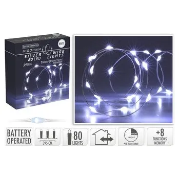 Vánoce Světla vánoční na drátku 80 LED 3,95 m studená bílá