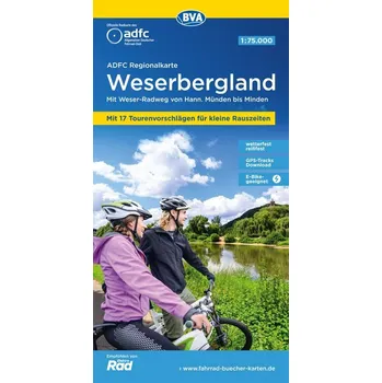 ADFC-Regionalkarte Weserbergland, 1:75.000, mit Tagestourenvorschlägen, reiß- und wetterfest, E-Bike-geeignet, GPS-Tracks Downlo - Allgemeiner Deutscher Fahrrad-Club e.V. (ADFC)