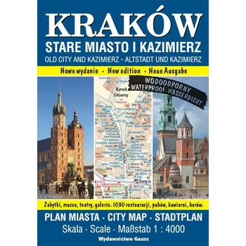 Kraków. Stare Miasto i Kazimierz. Plan miasta foliowany 1:4000 wyd. 2023 - OPRACOWANIE&nbsp;ZBIOROWE