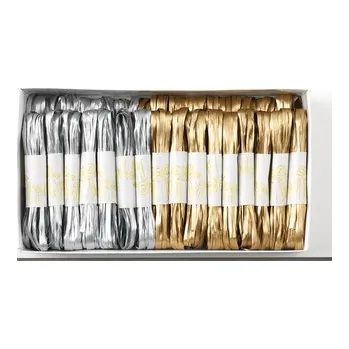 Stuha Stuha rafie matná 6802 smotek 5mm x 3m 50ks/bal - zlatá/stříbrná