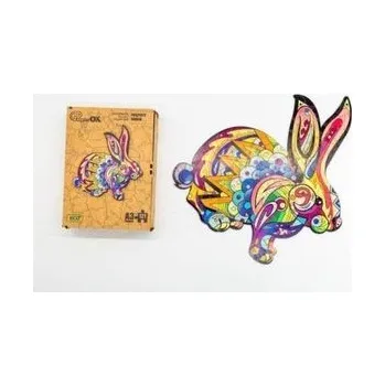 Dřevěná hračka Puzzle drewniane eko 60 Puszysty królik A4