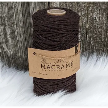 Příze Velká vlna Macrame 1,5mm Kaštan (Špagát na macrame Gaštan)
