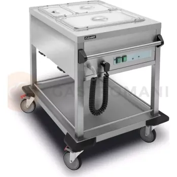 Výdejník vody Pojízdná vodní lázeň, 2xGN 1/1 200 mm s vyztuženou policí s lemem a nezávislým ohříváním | LOZAMET, BJNS.2GN.A