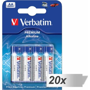 Článková baterie 20x4 Verbatim Alkaline Batterie Mignon AA LR6 49921