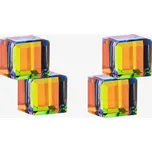 Preciosa Náušnice z chirurgické oceli Crystal Cubes, kostky s českým křišťálem Preciosa, vitrail medium