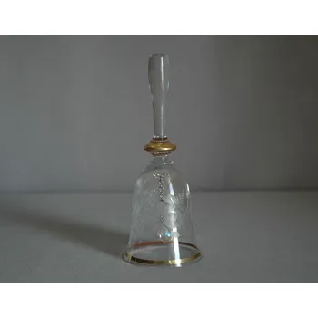 Zvonek na kolo Skleněný zvonek, čirý a dekor květina