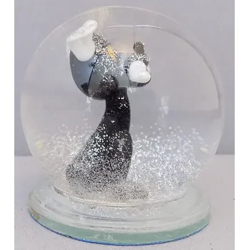 Vánoční ozdoba Sněžící koule - Pes s kostí 60 mm