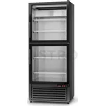 Chladící skříň jednostranně prosklená s křídlovými dveřmi, jednokomorová, dvoudveřová, spodní agregát, ventilátor, 3. tř., nerezový korpus, 625x720x2000 mm | RAPA, SCh - S 625 / 2D ecoline