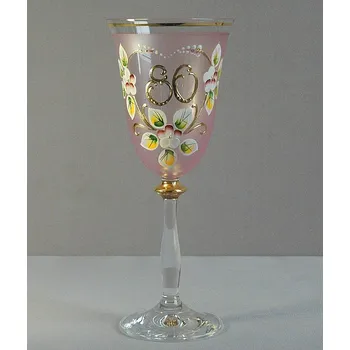 Sklenice Výroční sklenička Angela 80let (250ml růžová)
