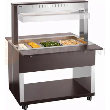 Bufetový vozík, ohřevný 3x GN1/1, Barva: wenge, 1170x1250x1510 mm | BARTSCHER, W3110-200W