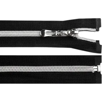 Zip Spirálový zip No 7 délka 65 cm se stříbrnými zoubky