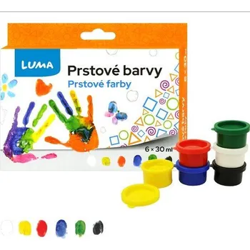 Vodová barva Barvy prstové 6 barev LUMA 30ml