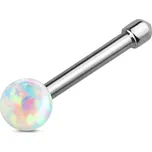 Piercing do nosu s opálem (bílá)