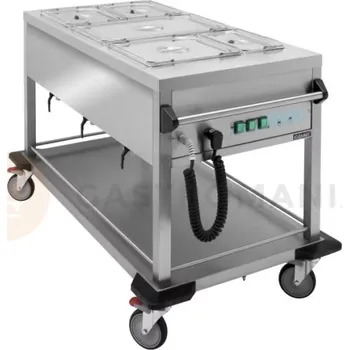 Výdejník vody Pojízdná vodní lázeň, 3xGN 1/1 200 mm s vyztuženou policí s lemem a nezávislým ohříváním | LOZAMET, BJNS.3GN.A