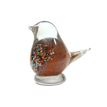 Ptáček ze skla, skleněný výrobek růžová