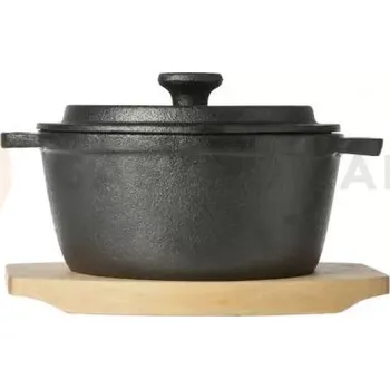 Servírovací stolek Litinový hrnek na dřevěném podstavci, Ø 135 mm | CHEFFY, 286659