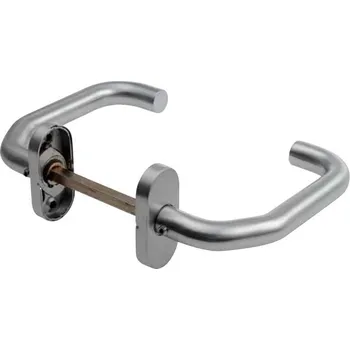 Dveřní kování ASSA ABLOY Rozetové kování AHW600 klika/klika oválná rozeta - tvar zahnuté U