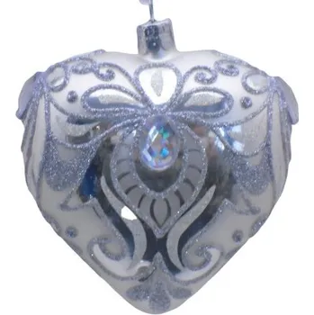Vánoční ozdoba Vánoční ozdoba srdce - na vánoční stromeček, stříbrné