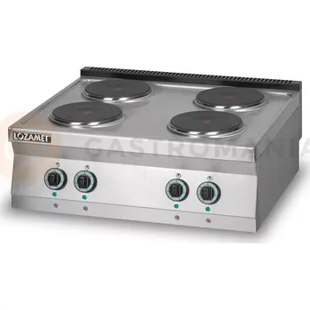 Sporák Elektrický sporák 4 plotýnky, 10,4 kW, 800x700x280 mm | LOZAMET, L700.KEO4