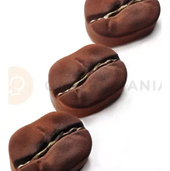 Kuchyňská sůl Silikonová forma na dezerty a monoporce, kávové zrno, 4x 150 ml, 100x380x60 mm | DINARA KASKO, Coffee Mini