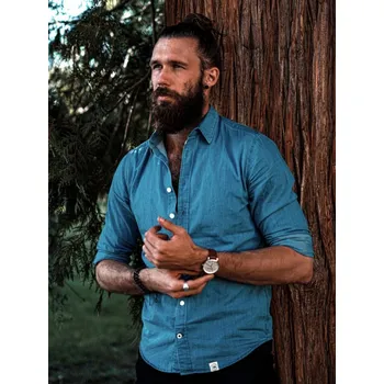 Pánská košile Zachraňte pánská košile - denim Modrá - Light denim S - 0571