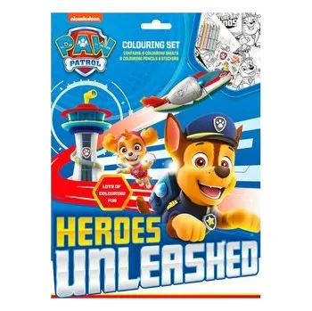 omalovánky Paw Patrol Sada omalovánek s pastelkami a nálepkami