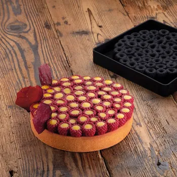 Kuchyňská sůl Silikonová forma na 3D dezerty - maliny - 190x190x28 mm, 1 x 180x26 mm, 440 ml - TOP27S | PAVONI, Scarlet