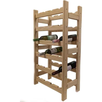 Stojan na víno Krušnohorský nábytek Dřevěný stojan na víno V4X6 44 x 90 x 25 cm borovice
