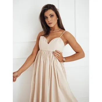 Dámské šaty Dámské šaty midi ELIENE světle béžové