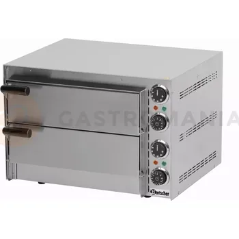 Pec na pizzu Dvoukomorová pec na pizzu Mini 2, 545x500x380 mm | BARTSCHER, 203500