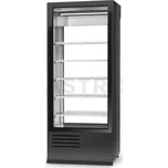 Chladící skříň dvoustranně prosklenná s křídlovými dveřmi, sklo na straně zákazníka je napevno instalováno, dolní agregát, 3 kl., nerezové opláštění, 725x675x1980 mm | RAPA, SCh - 2S 725 / 1D ecoline