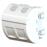 MMCANGLGD45002 Neosazená zásuvka 45x45mm pro dva moduly Leviton Snap-In, úhlová, bílá