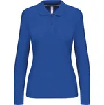 KARIBAN Dámská pique polokošile s dlouhým rukávem K244 Barva: Modrá královská světlá, Velikost: L