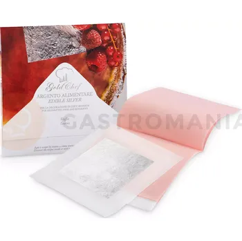Jedlá dekorace na dort Jedlé stříbro listy 5 ks. 50 mm x 50 mm | GOLD CHEF, 2GAALV05BB