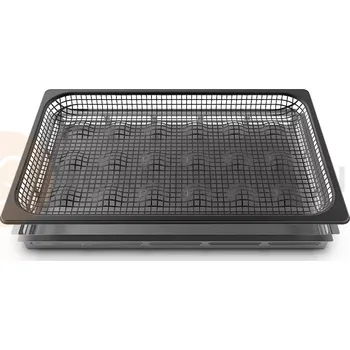 Nerezový dřez Perforovaný nepřilnavý plech ke smažení v sadě s nádobou na tuk GN 1/1 51 mm | UNOX, CLEAN.FRY